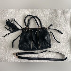 Fun Black Urban Expressions Purse with Multpile Packets and Various Tass…